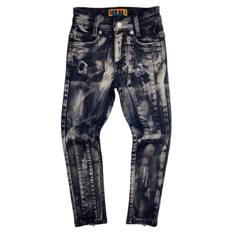 Kids black wash jeans front view