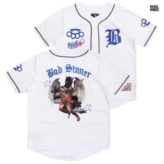 Rebel Mind - Baseball Jersey - Bad Sinner - White