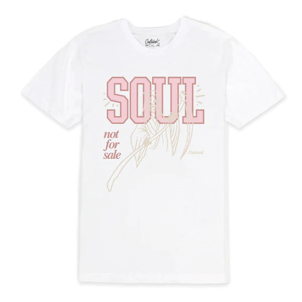 Outrank - T Shirt - Soul Not For Sale - White / Pink