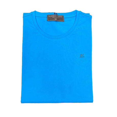 ROBERTO VINO MILANO - T-Shirt - Plain - Turquoise