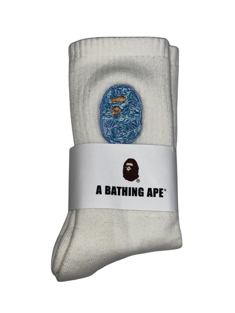 BAPE White And Blue Camo Sock