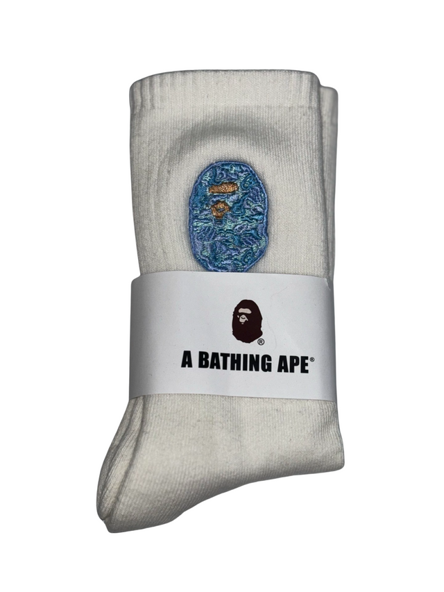 BAPE White And Blue Camo Sock