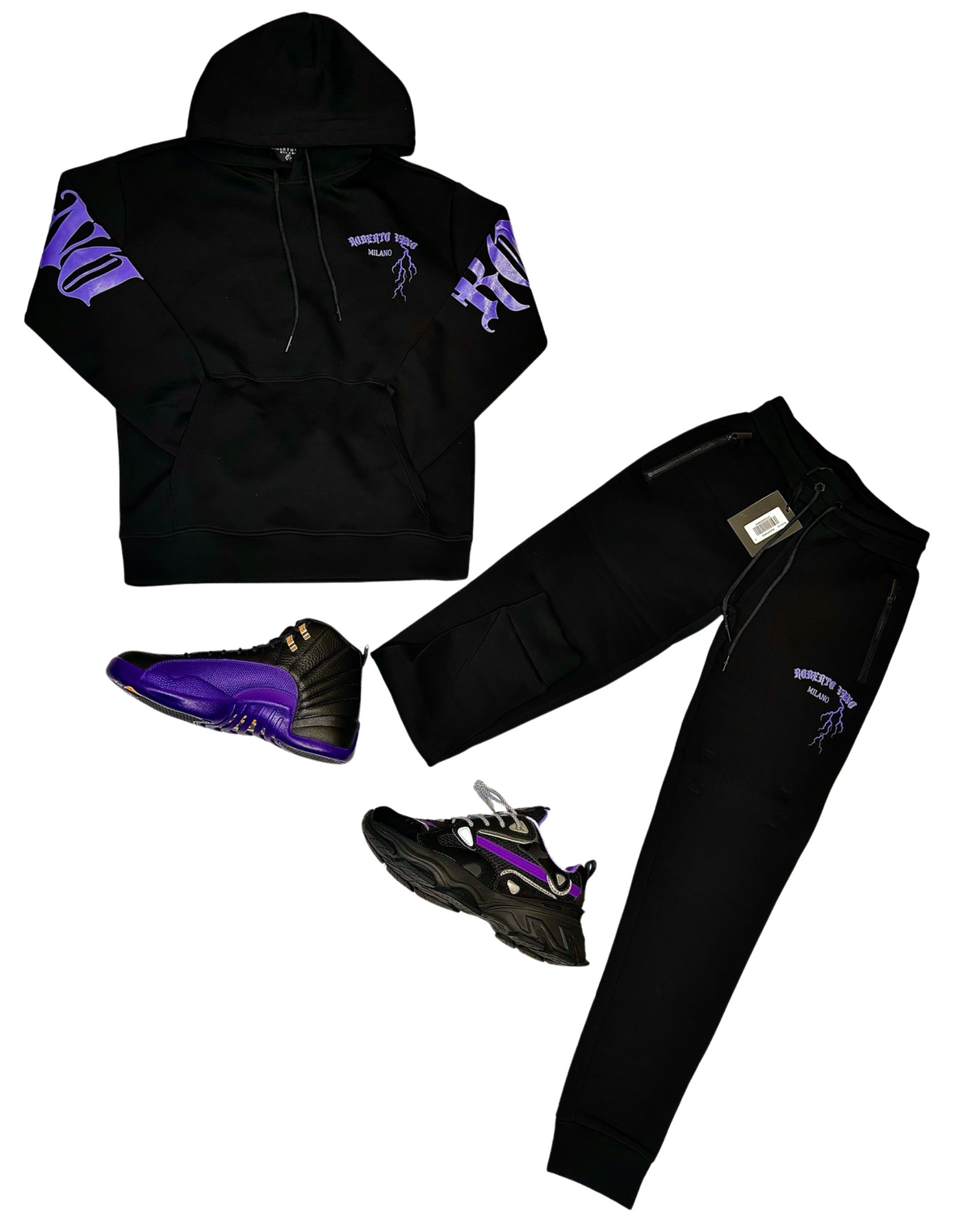 ROBERTO VINO MILANO- JOGGER FLEECE SET - THUNDER