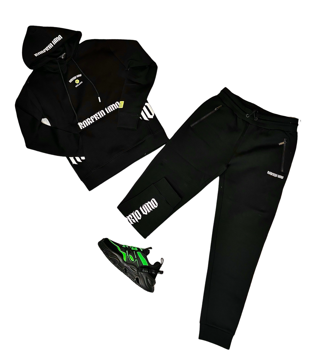 ROBERTO VINO MILANO - JOGGER FLEECE SET - BLACK