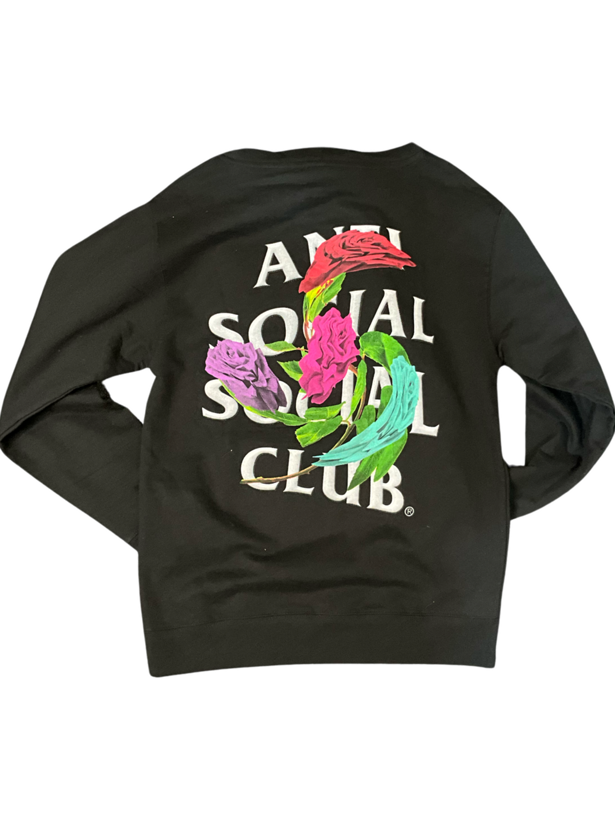 Anti Social - Hoodie - Flowers Black