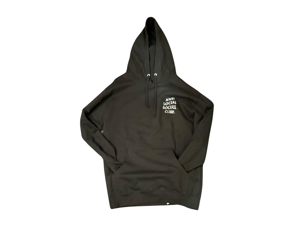 Anti Social - Hoodie - Black / Colorful Font Paint