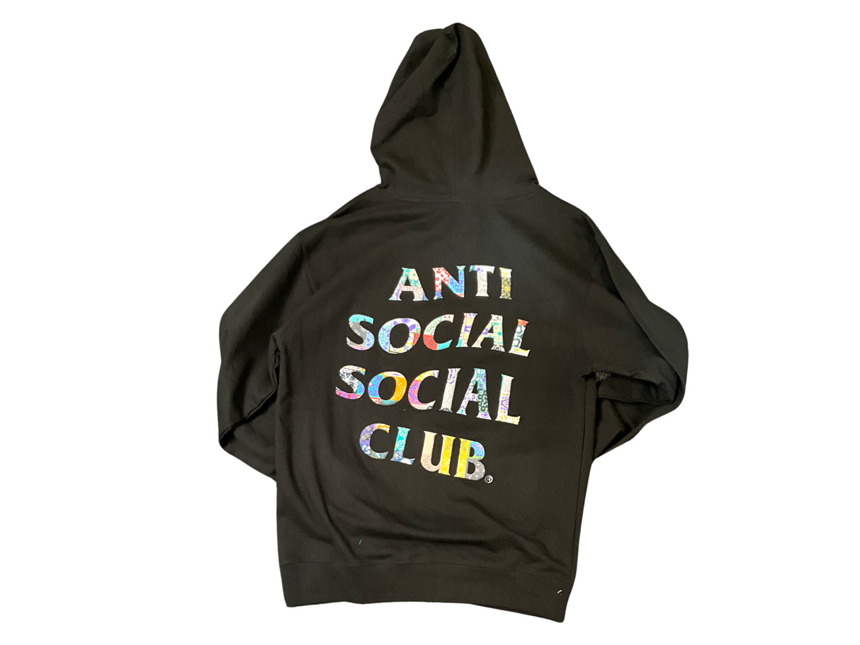 Anti Social - Hoodie - Black / Colorful Font Paint