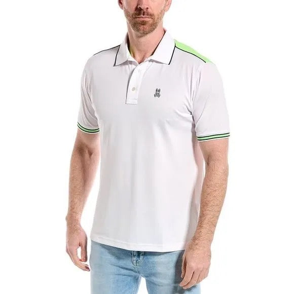 Psycho Bunny Sport Men's White Olex Performance Polo Shirt