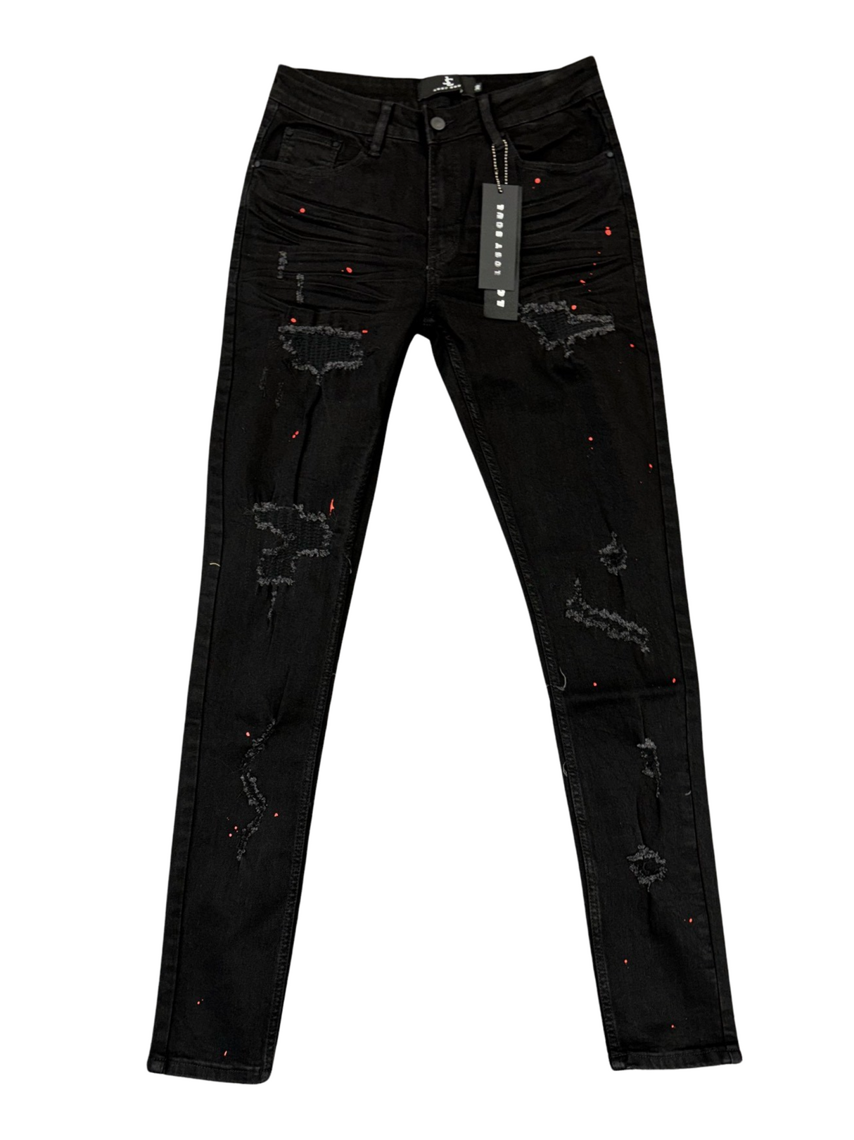 Lost Soul - Jeans - Black Red Paint