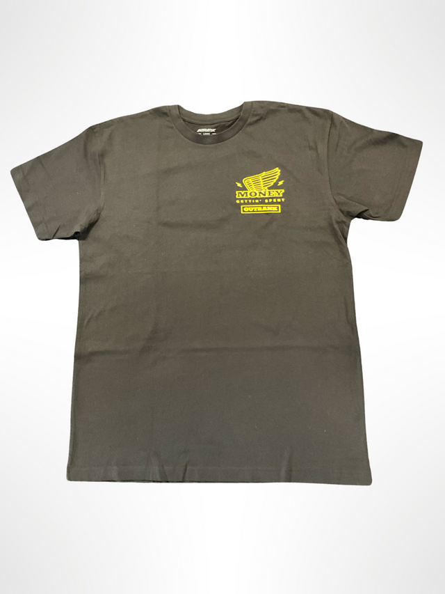Outrank - T Shirt - Gettin Spent - Black / Yellow