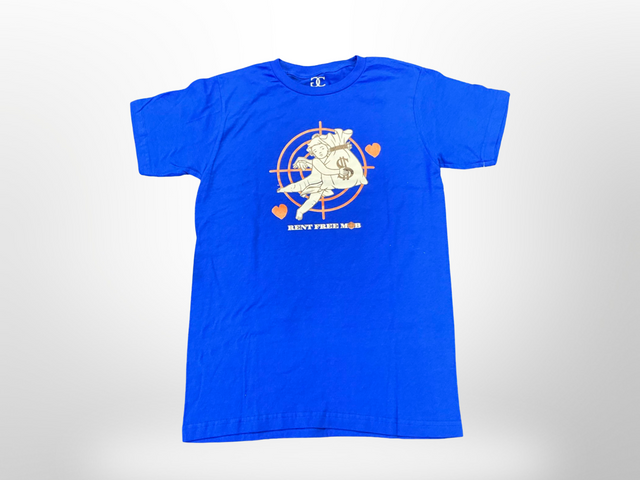 Game Changer - T Shirt - Rent Free Mob - Royal / Orange