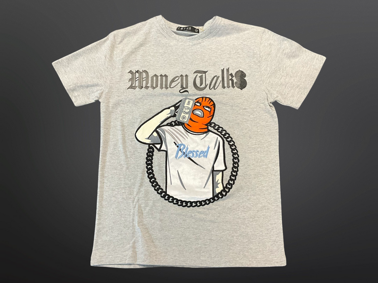 Focus - T Shirt - 3D Money Talks - Grey