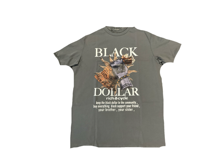 Rich Cycle - T Shirt - Black Dollar - Dark Grey