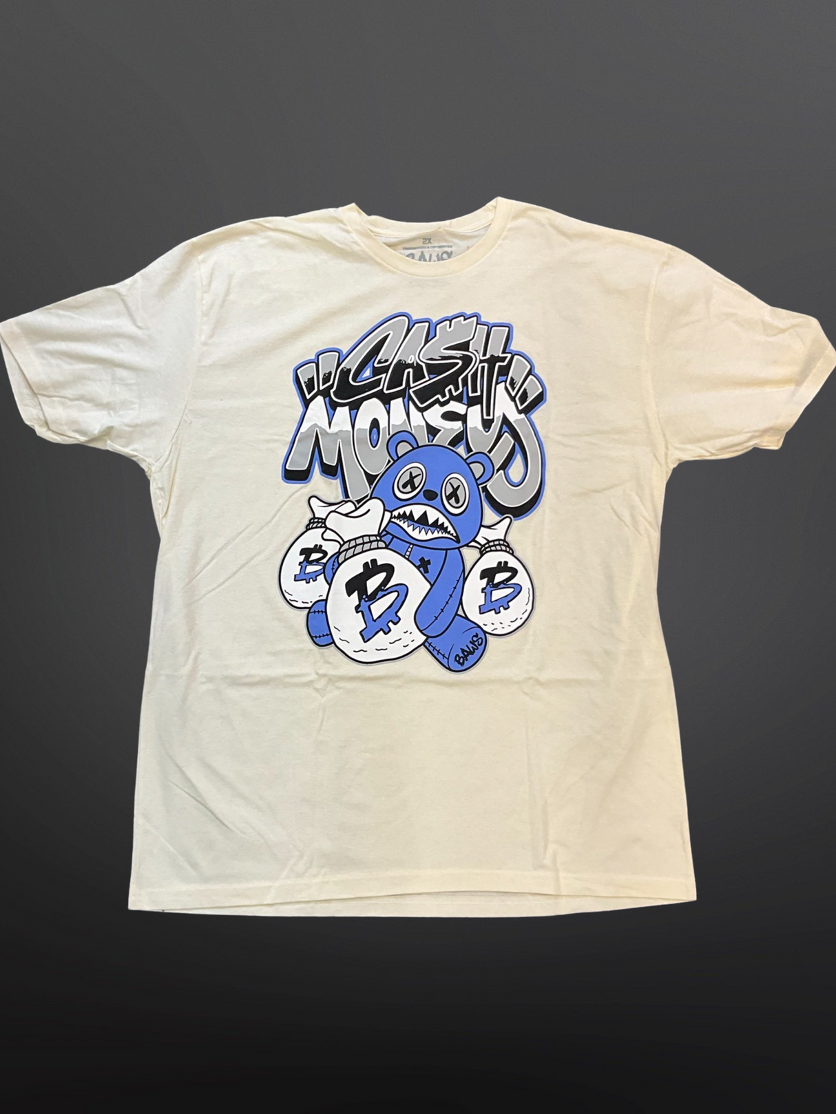 Baws - T Shirt - Cash Money - Cream / Blue