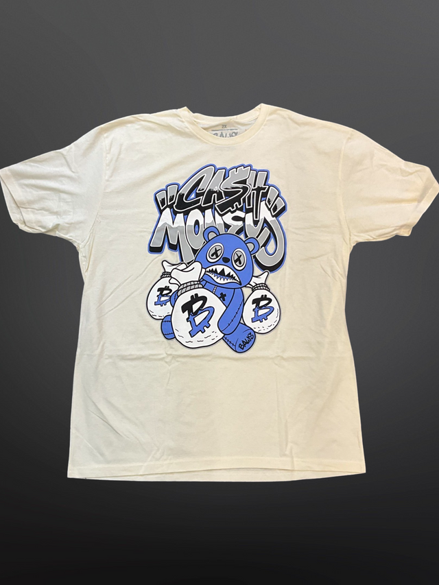 Baws - T Shirt - Cash Money - Cream / Blue