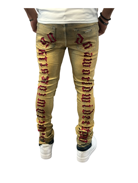 DNA - Stacked Jeans - DNA Worldwide - Blue / Burgundy