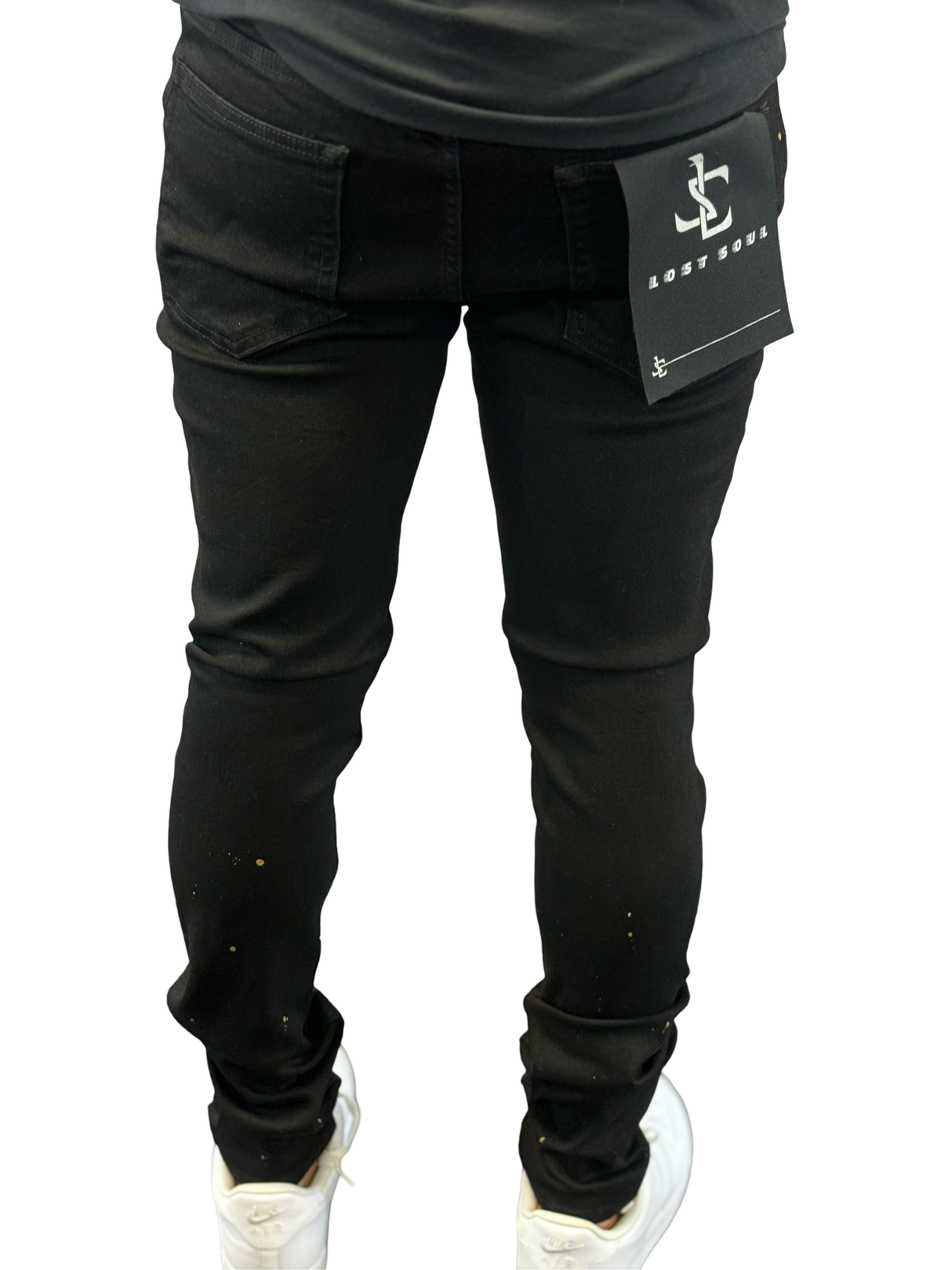 Lost Soul - Jeans - Black Yellow Paint