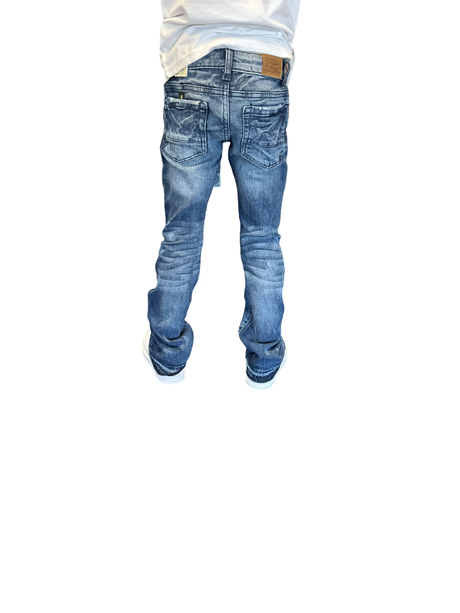 Jordan Craig Kids Ripped Stacked Jeans Dark Blue | Trendy & Durable