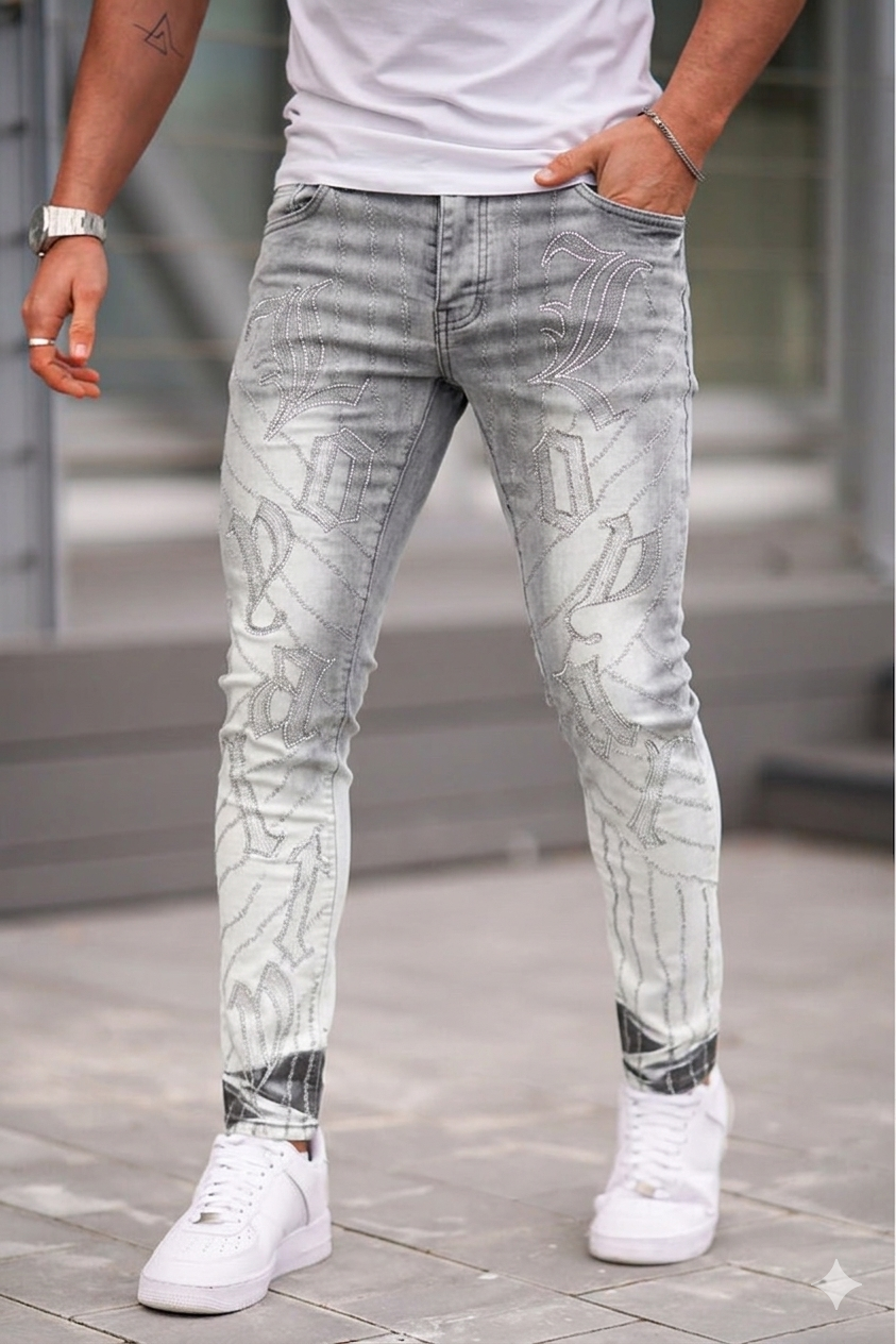 FOCUS LOYALTY RIP & REPAIR SKINNY JEANS MULTI COLORS