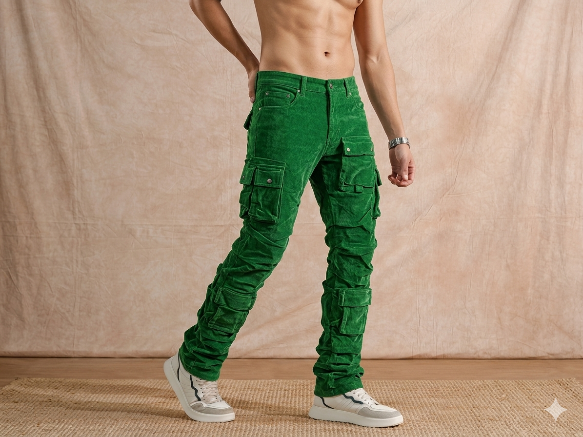 FOCUS CARGO FLOCKED VELVET SKINNY JEANS MULTI COLORS