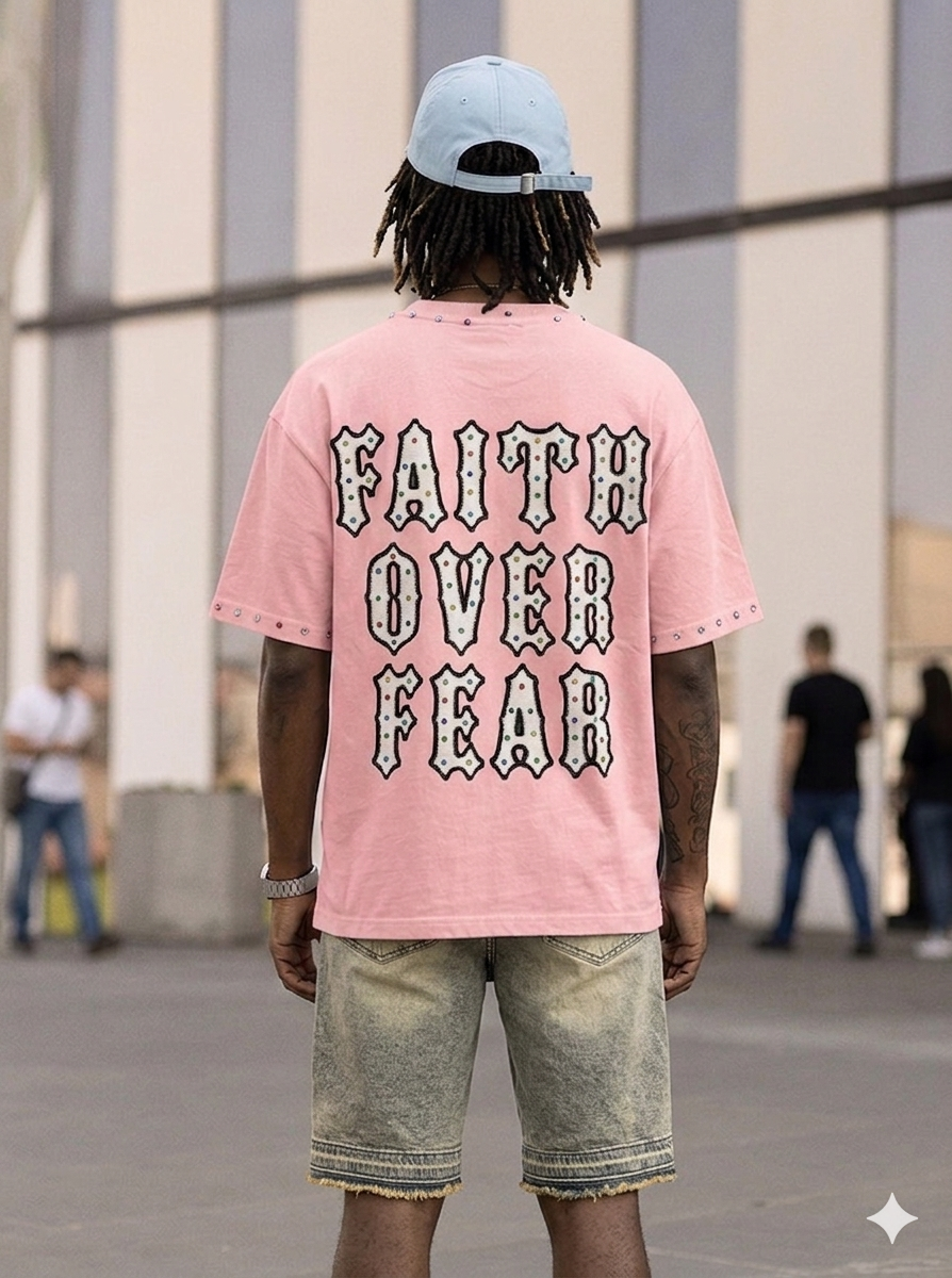 Focus Boxy Multi Stone Studded Saints T-Shirt Multi Colors