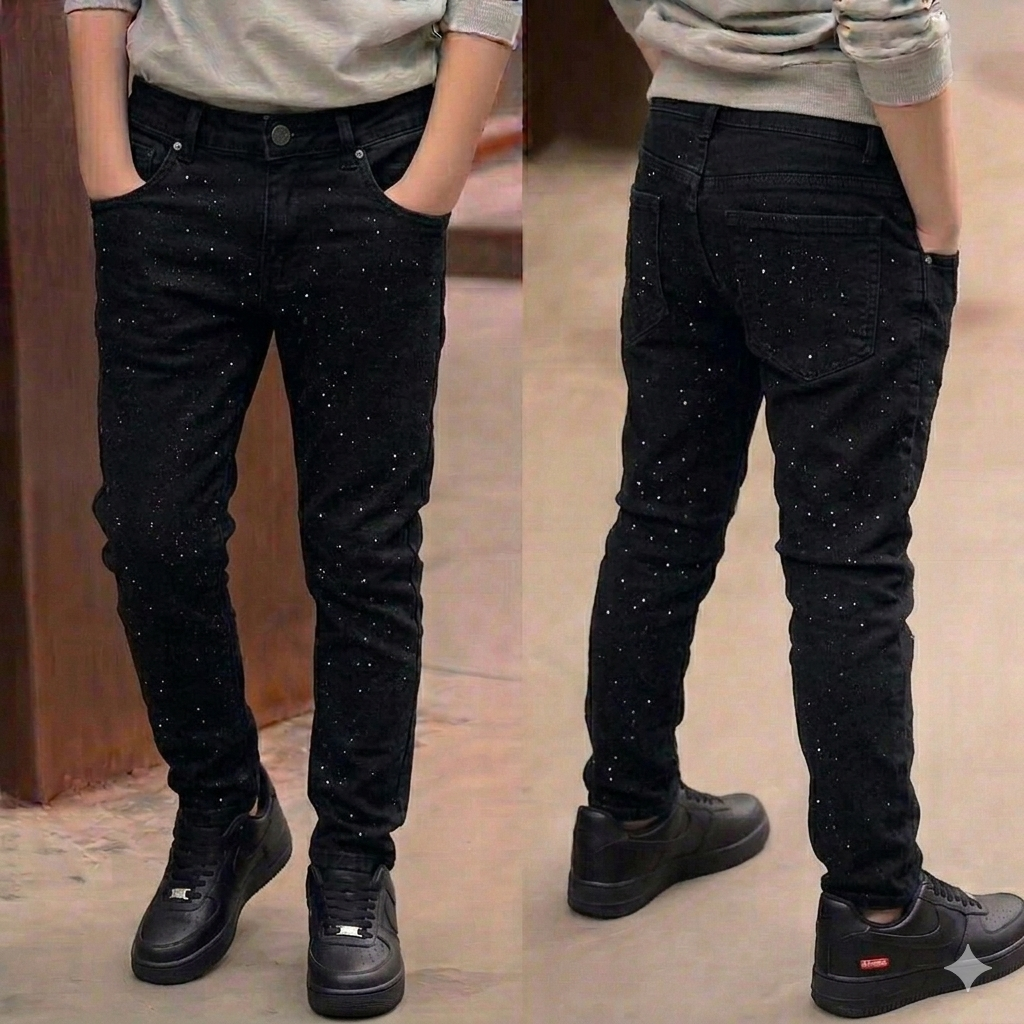 Focus Kids Jeans Laser Rip With Stone Multi Colors
