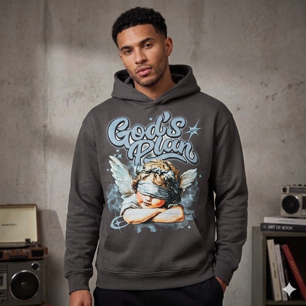 Forty Glitter God's Plan Fleece Hoodie Multi Colors