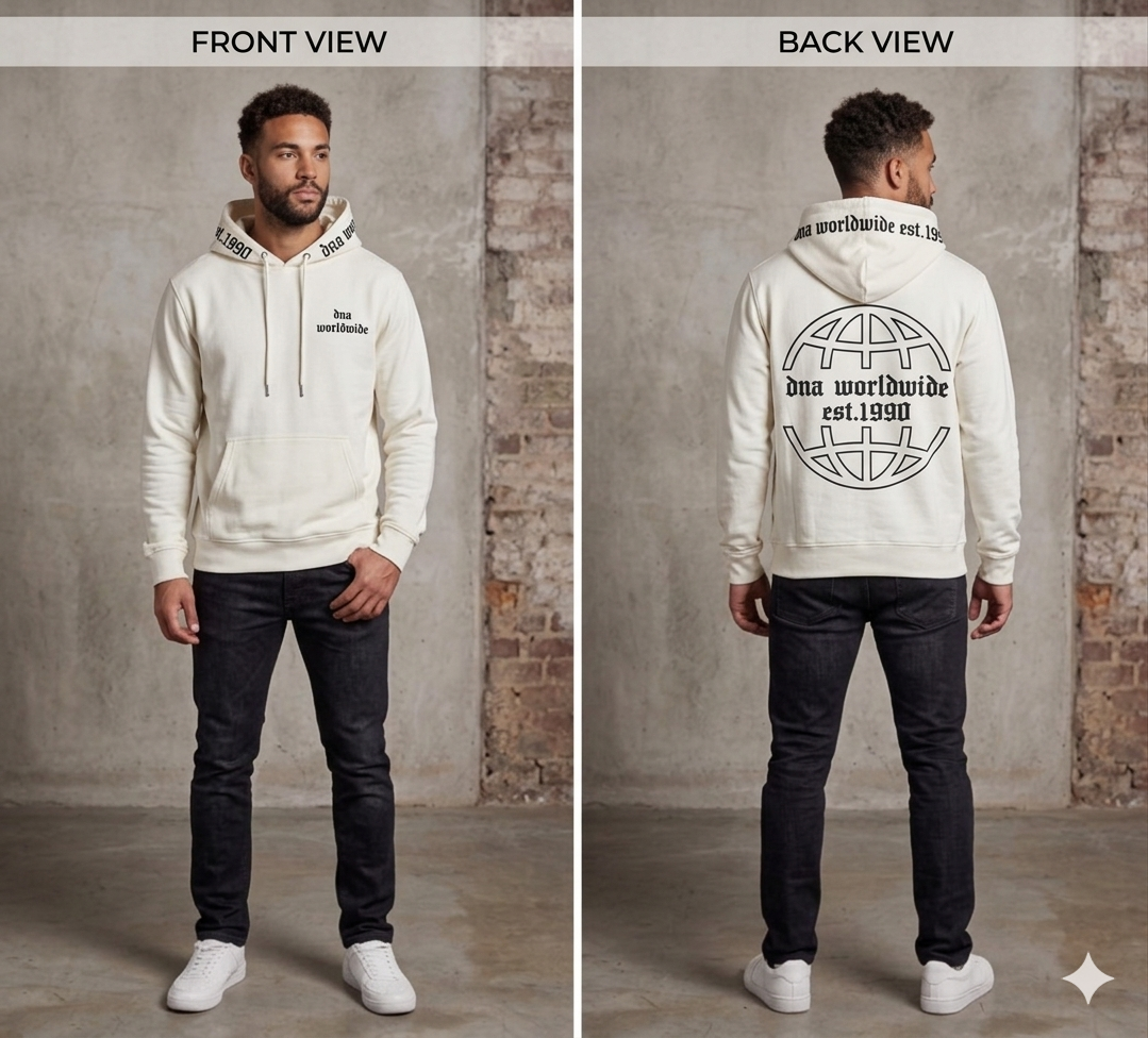 DNA World Wild Hoodie - White / Navy