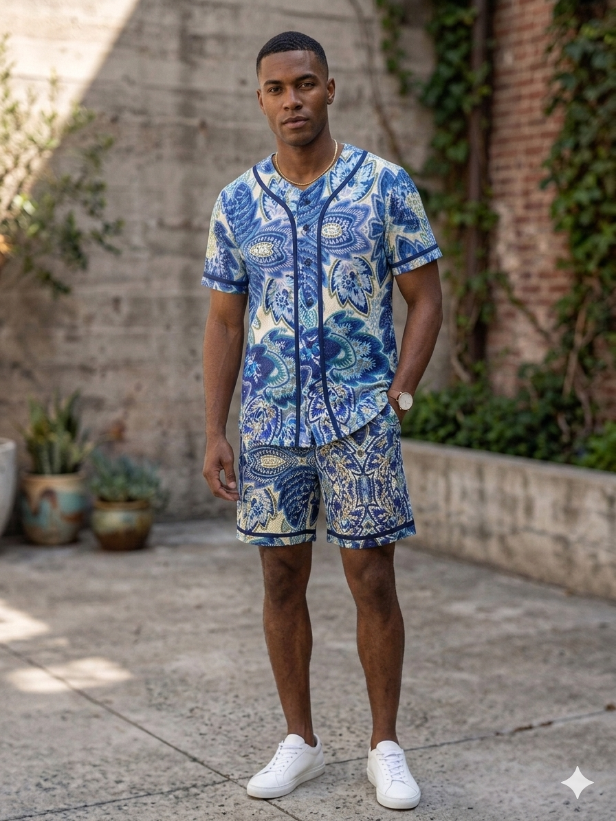 Rebel Minds Jacquard Mesh Short Blue