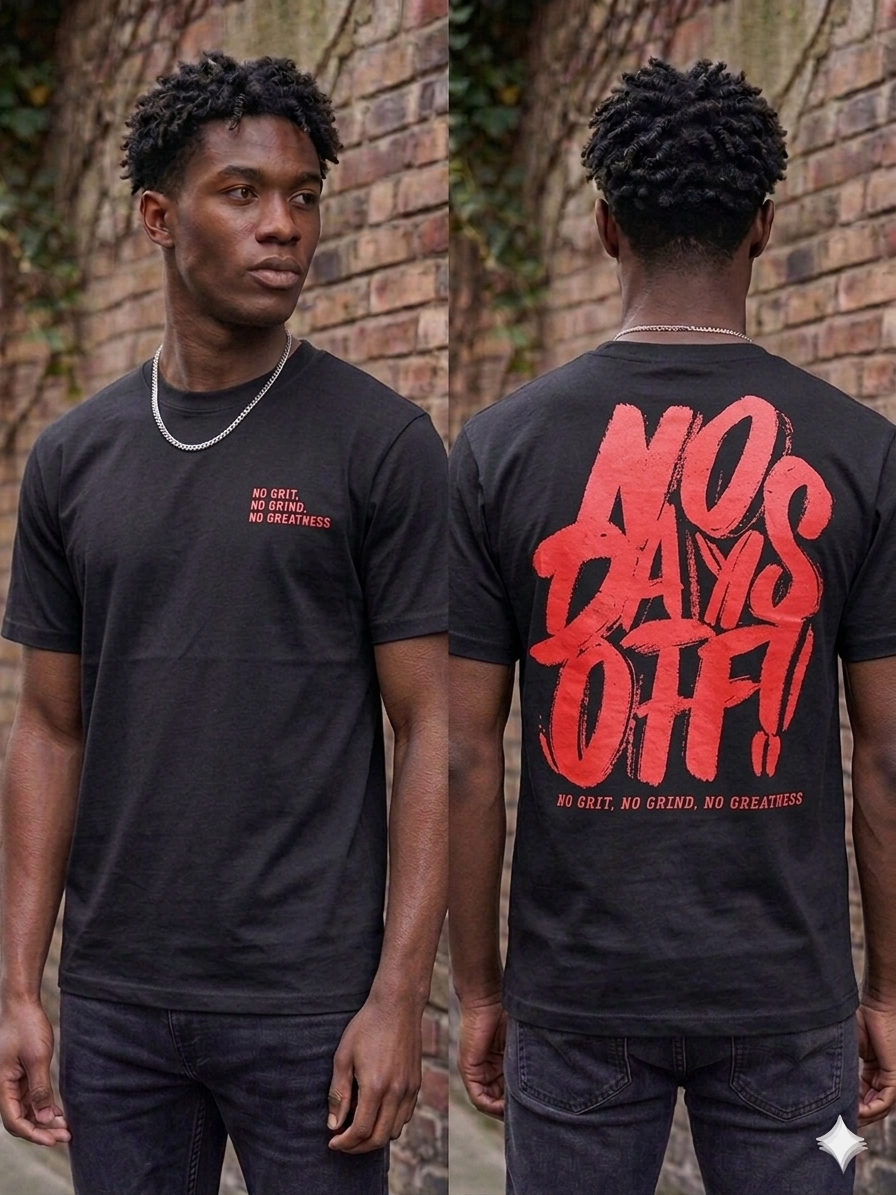 DLD No Days Off Puff Print Oversized T-Shirt Multi Colors