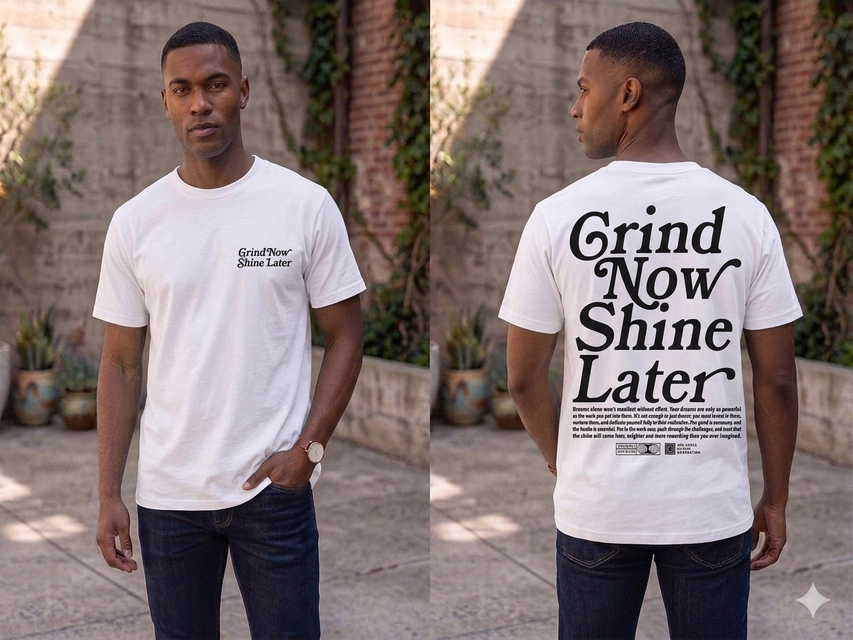 DLD Grind Now Shine Later Puff Oversized T-Shirt Multi Colors