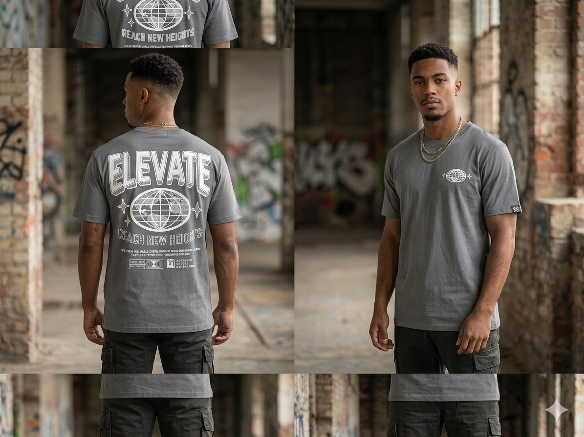 DLD Elevate Puff Oversized T-Shirt Multi Colors