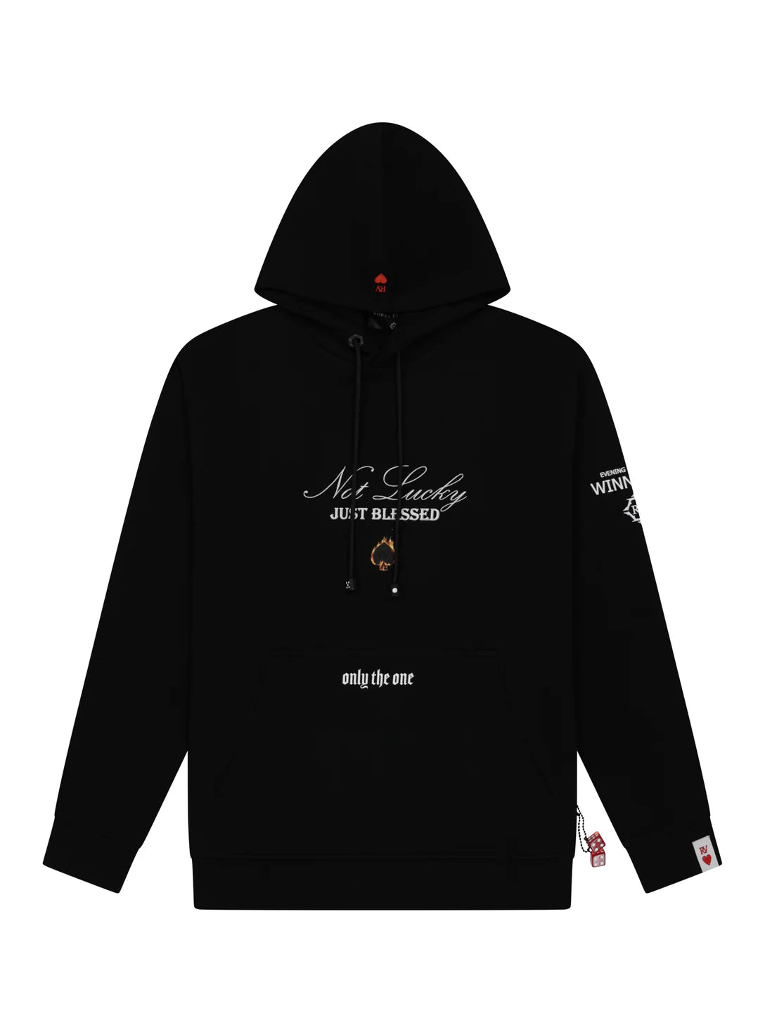 Roberto Vino Milano Burning Cards Hoodie Black