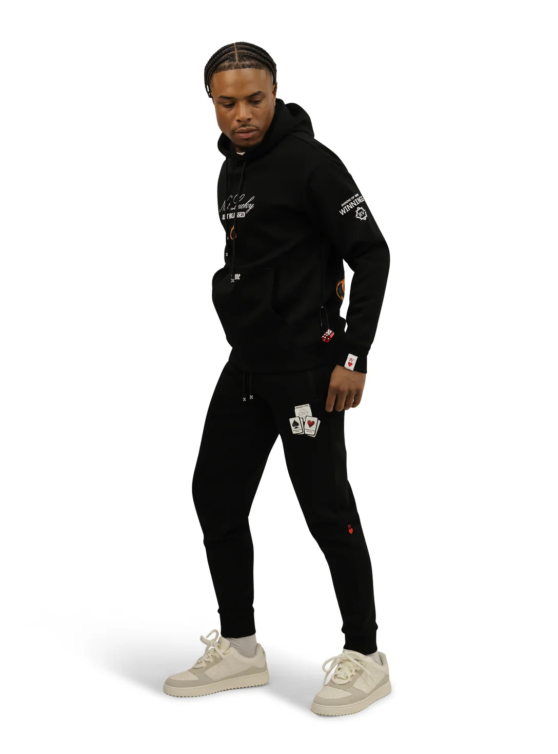 Roberto Vino Milano Burning Cards Hoodie Black