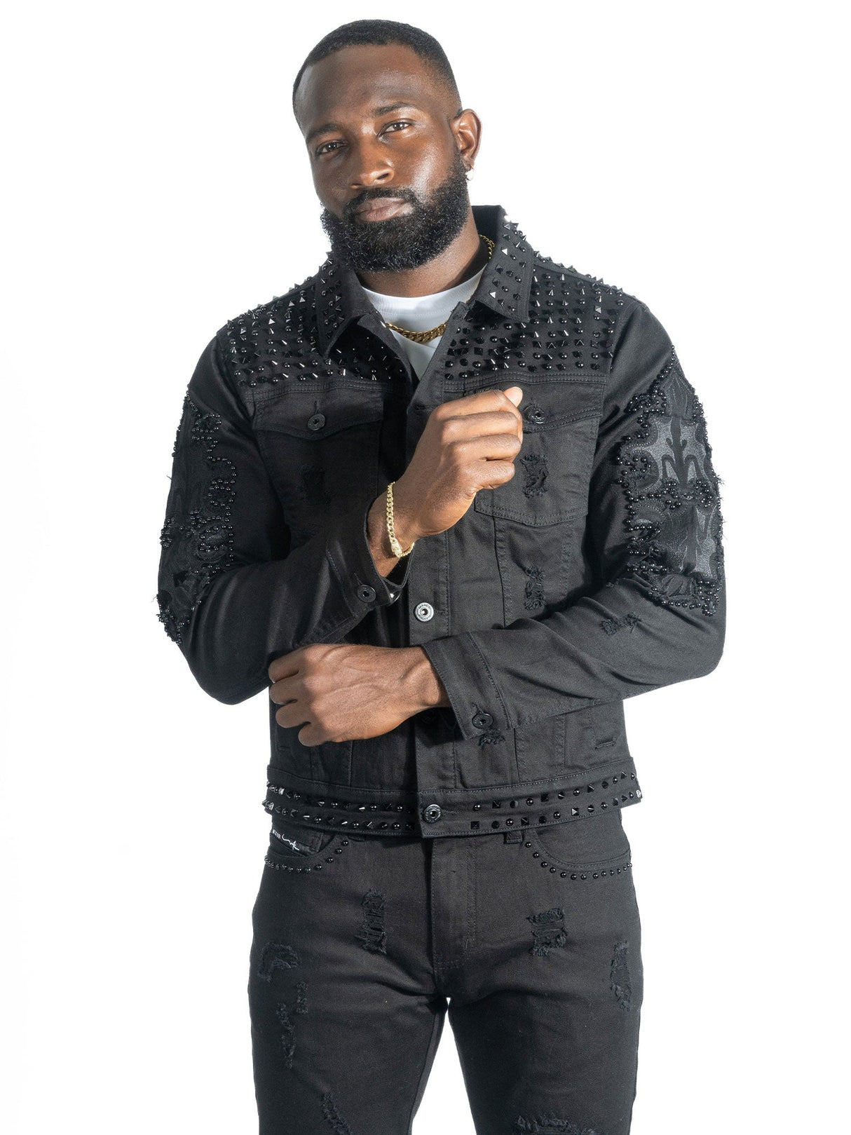 Makobi Denim Jacket | M1013 Positoni Denim - Black