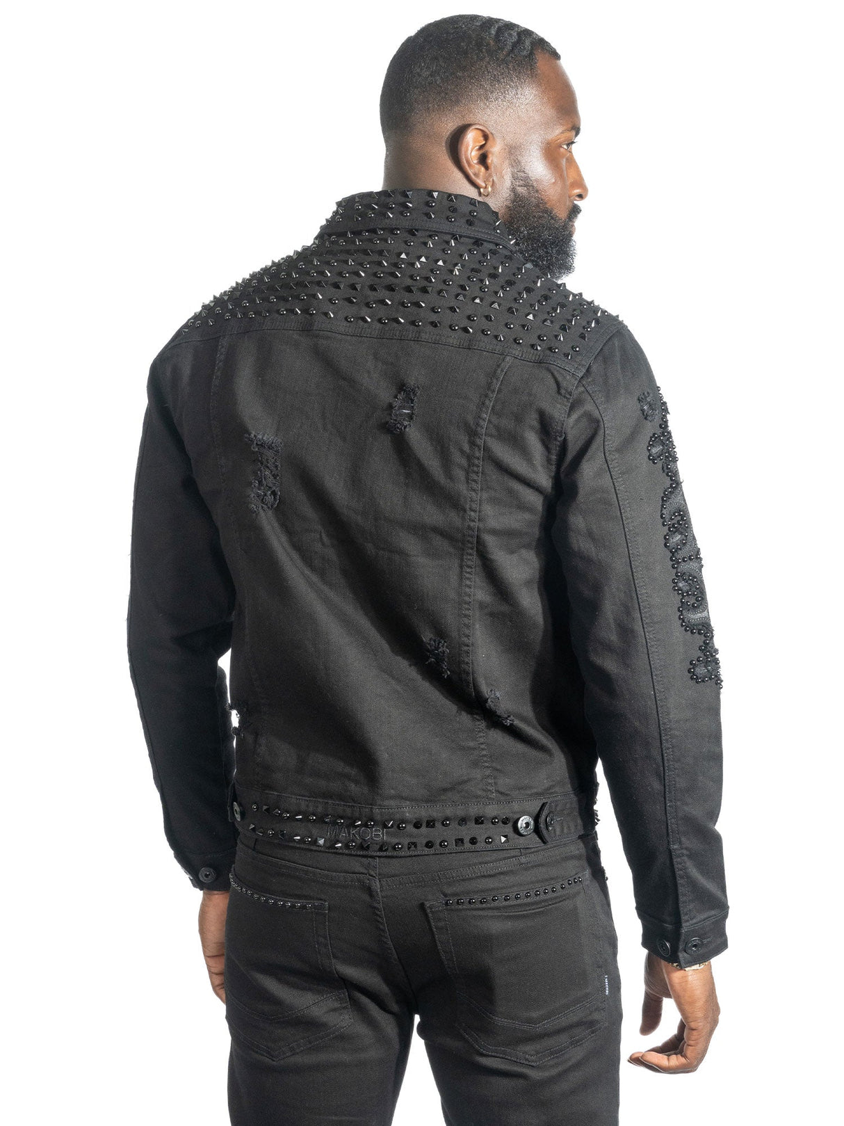 Makobi Denim Jacket | M1013 Positoni Denim - Black