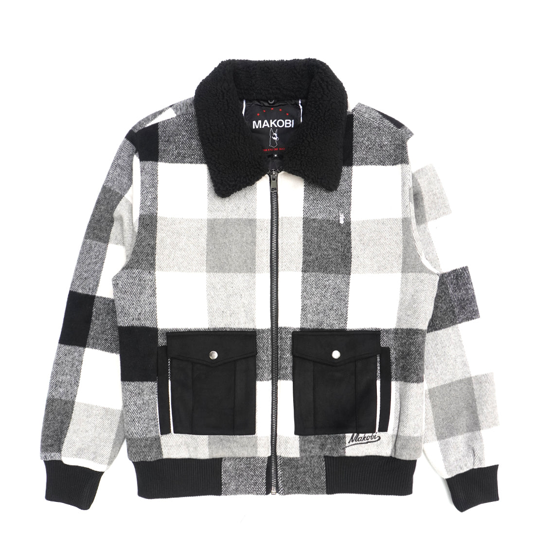 Makobi M1015 Dario Wool Plaid Jacket - Black