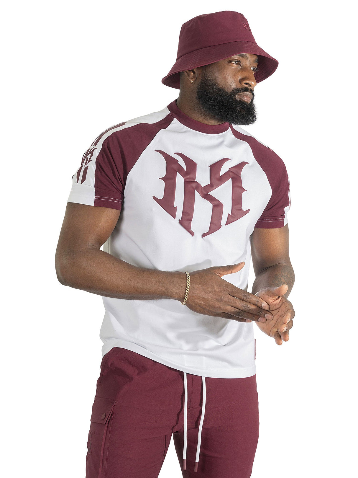 Makobi M119 Adorni Reglan T-shirt - Burgundy