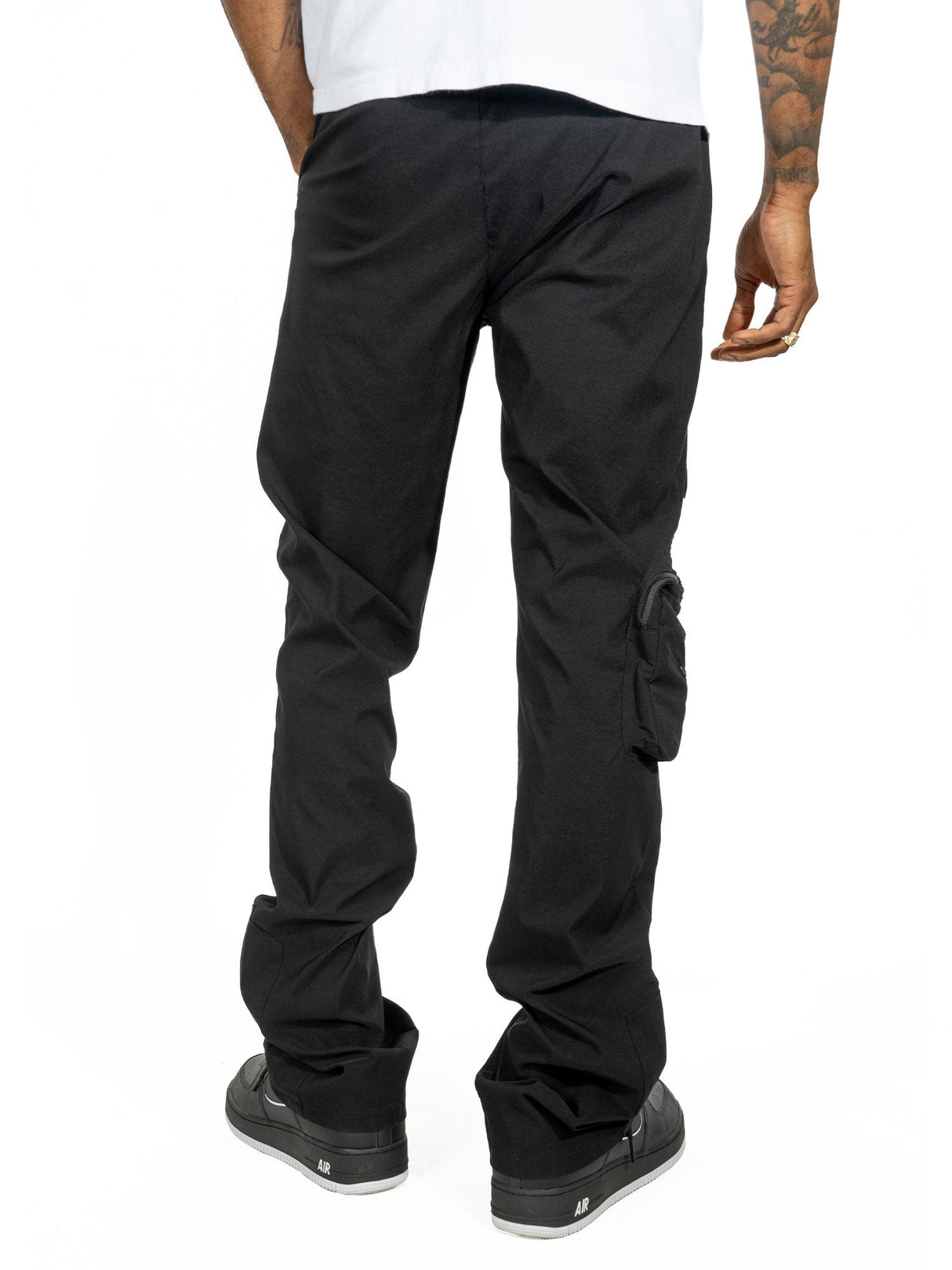 Makobi M1625 Sartoni Nylon Stacked Pants - Black