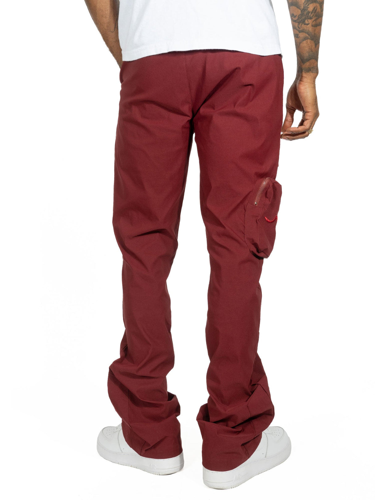 Makobi M1625 Sartoni Nylon Stacked Pants - Burgundy
