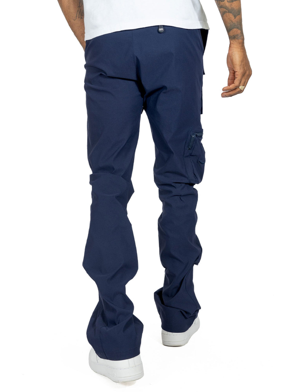 Makobi M1625 Sartoni Nylon Stacked Pants - Navy