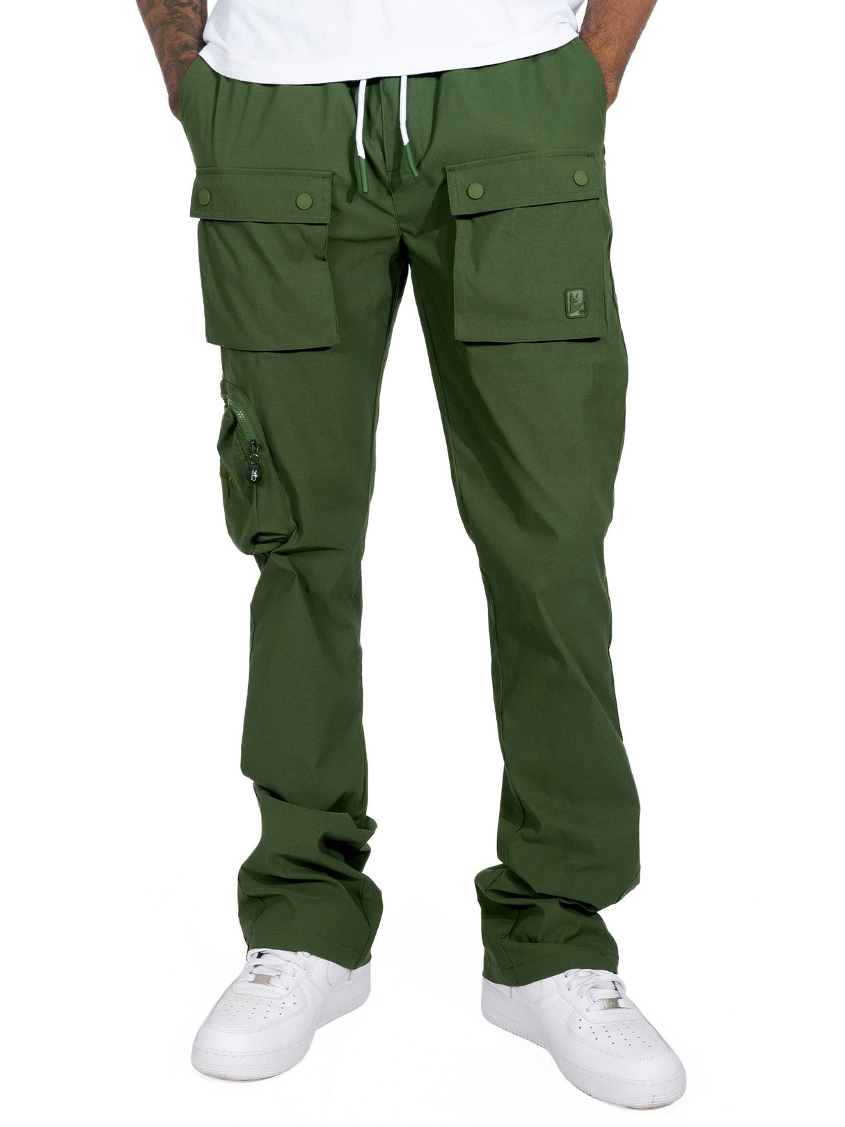Makobi M1625 Sartoni Nylon Stacked Pants - Dark Olive