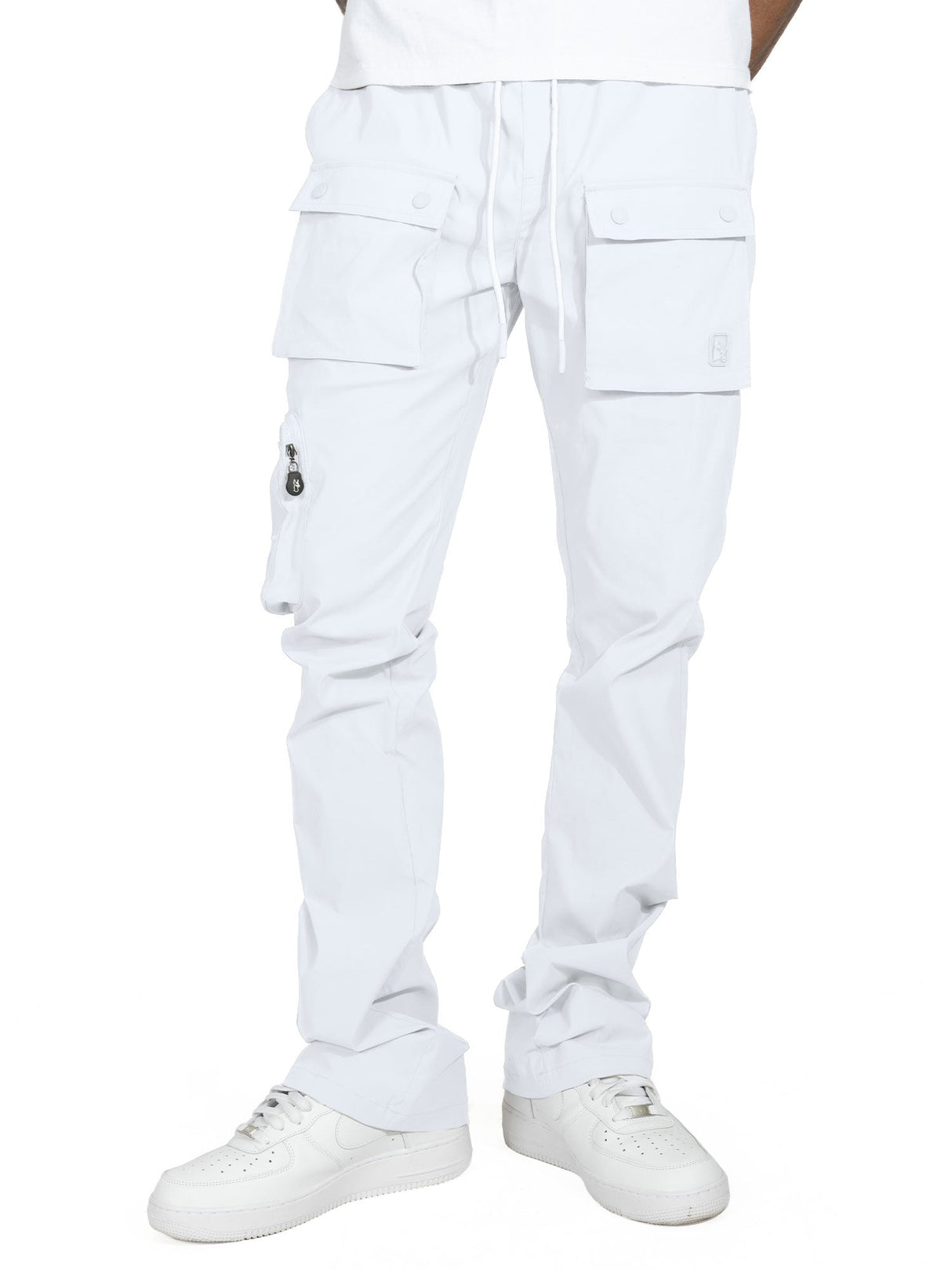 Makobi M1625 Sartoni Nylon Stacked Pants - White