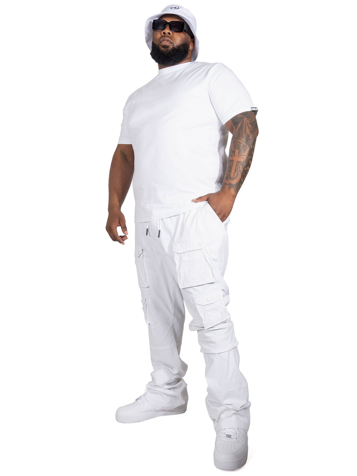 Makobi M1625 Sartoni Nylon Stacked Pants - White
