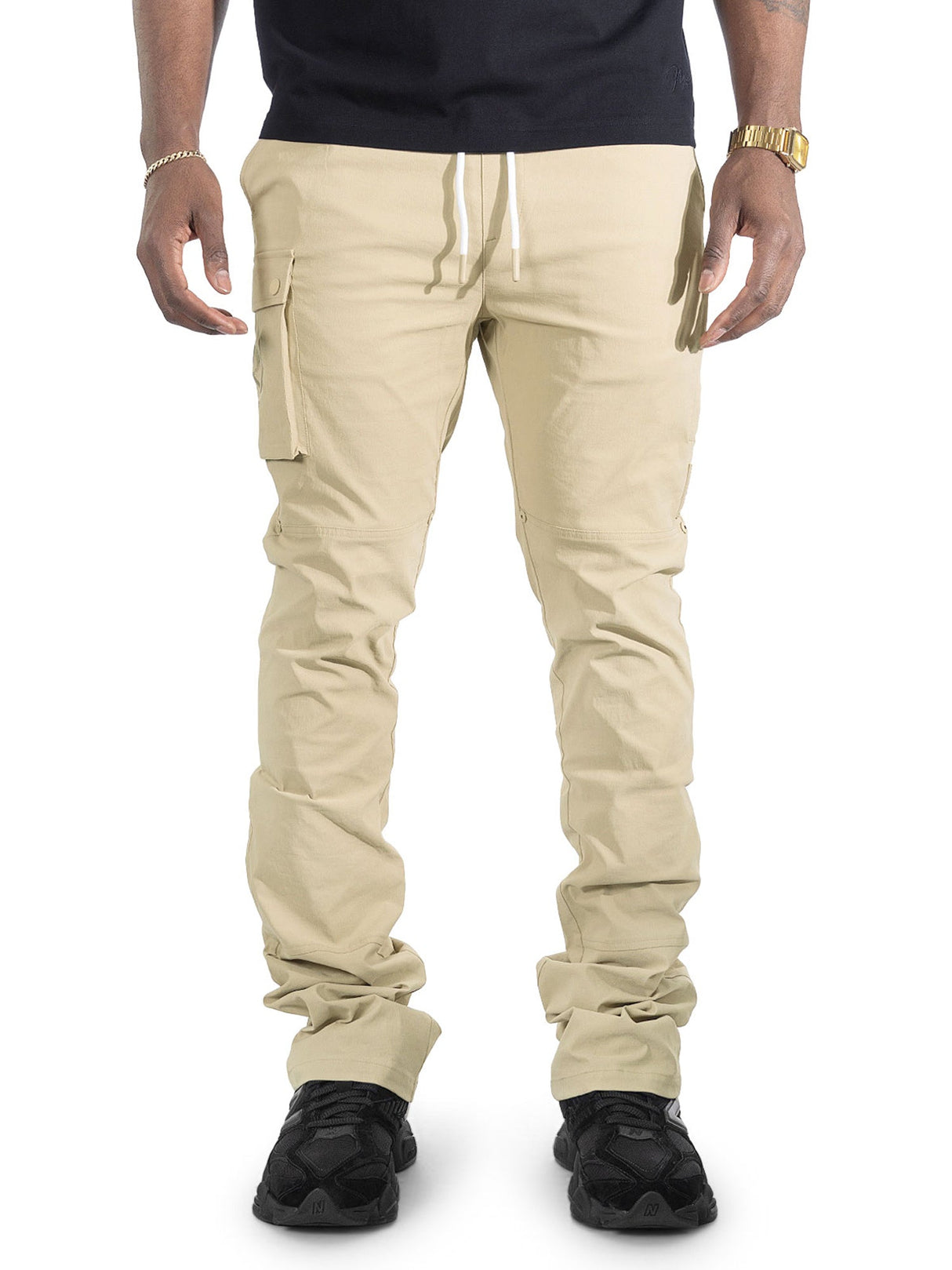 Makobi Nylon Pants | M1634 Adorni Stacked - Khaki