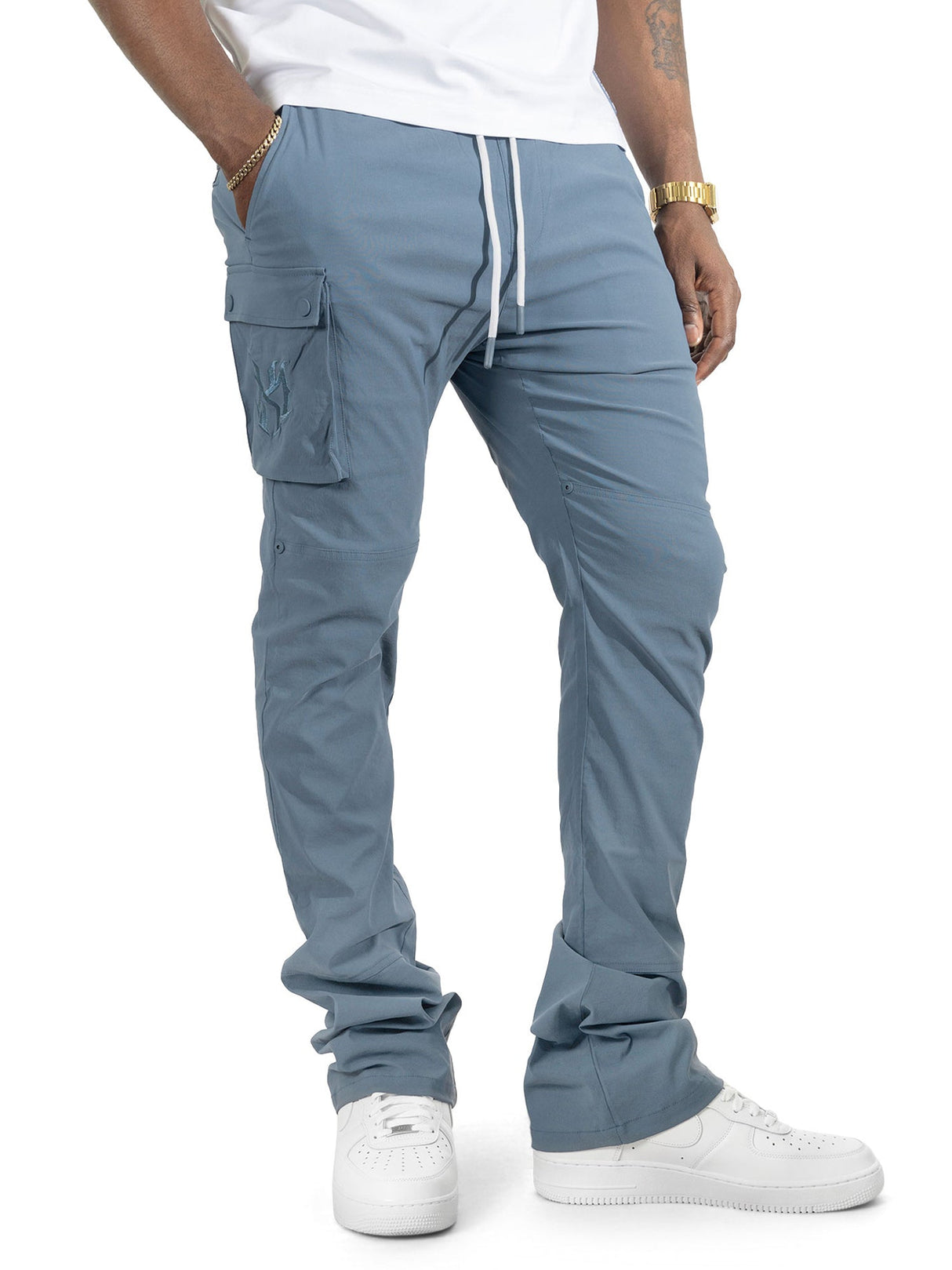 Makobi Nylon Pants | M1634 Adorni Stacked - Midnight Blue