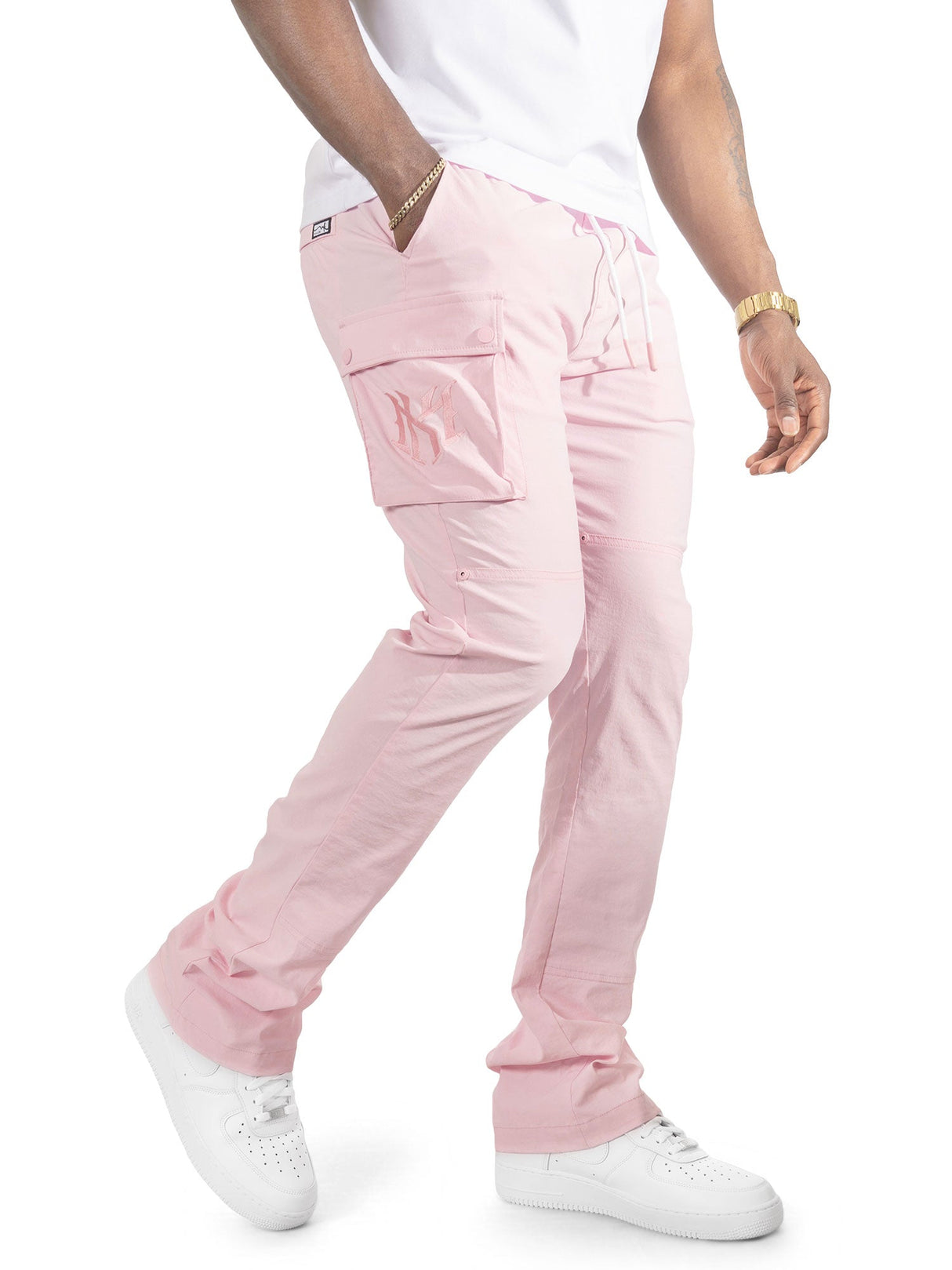 Makobi Nylon Pants | M1634 Adorni Stacked - Pink