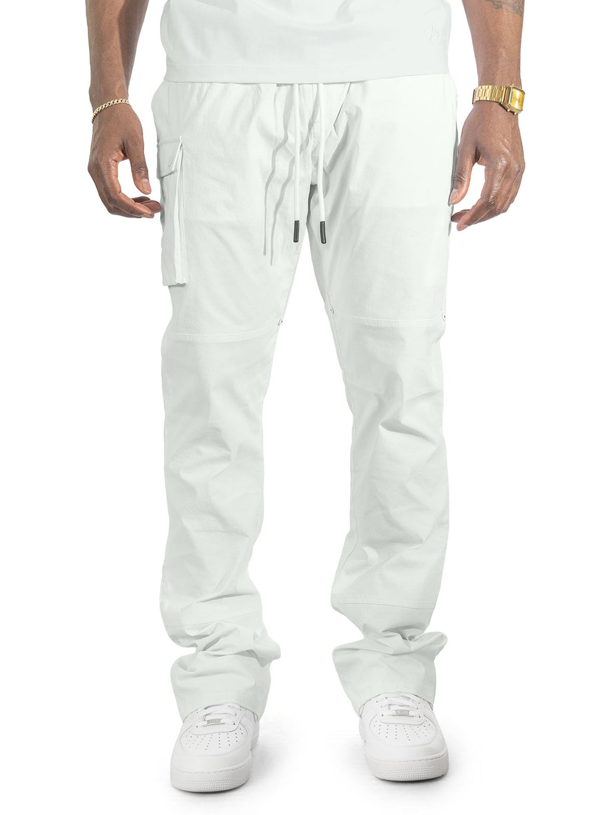 Makobi Nylon Pants | M1634 Adorni Stacked - White