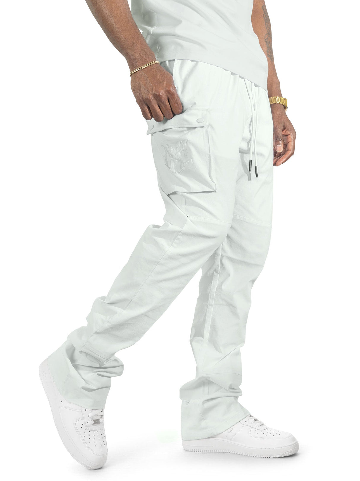 Makobi Nylon Pants | M1634 Adorni Stacked - White