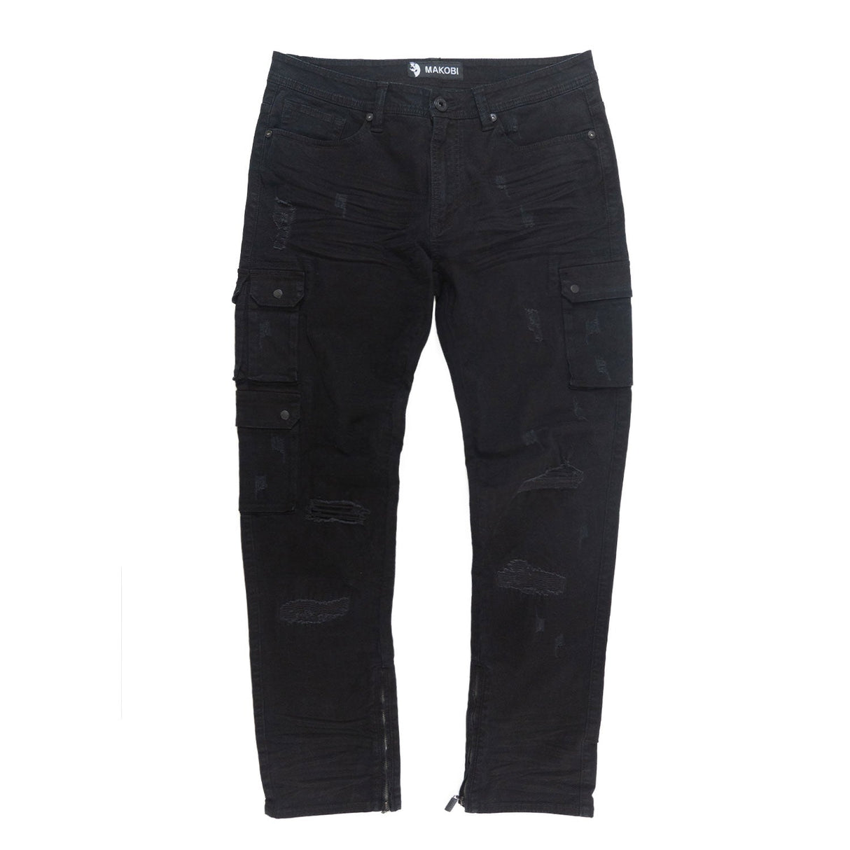 Makobi M1737 Berteli Acid Cargo Pants - Black
